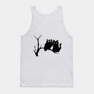 a cat and an owl Tank Top